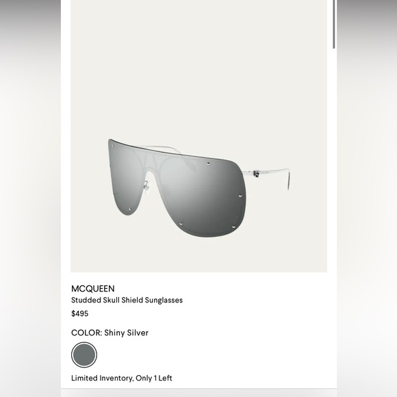 Alexander McQueen Studded Skull Shield  Sunglasses